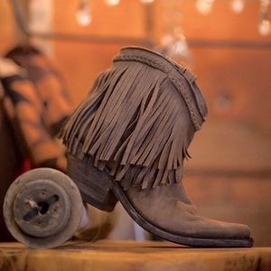 Liberty Black Fringe Cowboy Boot - Size 7